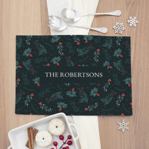 Personalised Christmas Festive Floral Placemat Personalised Christmas Festive Floral Placemat