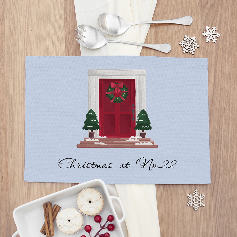 Personalised Christmas Front Door Placemat