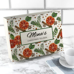 Personalised Christmas Spices Tea Box Personalised Christmas Spices Tea Box