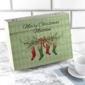 Personalised Christmas Stockings Tea Box Personalised Christmas Stockings Tea Box