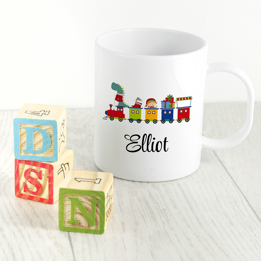 Personalised Christmas Train Kids Polymer Mug Personalised Christmas Train Kids Polymer Mug