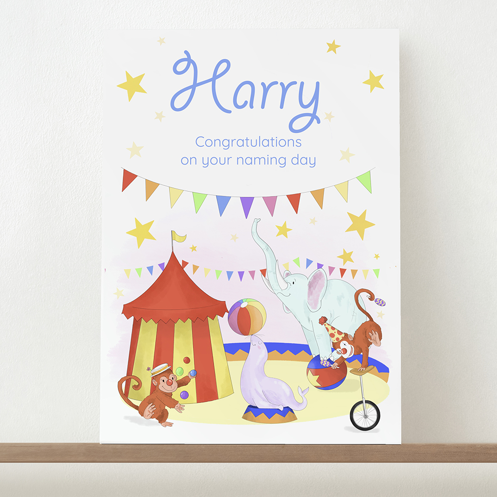 Personalised Circus Fun Framed Print