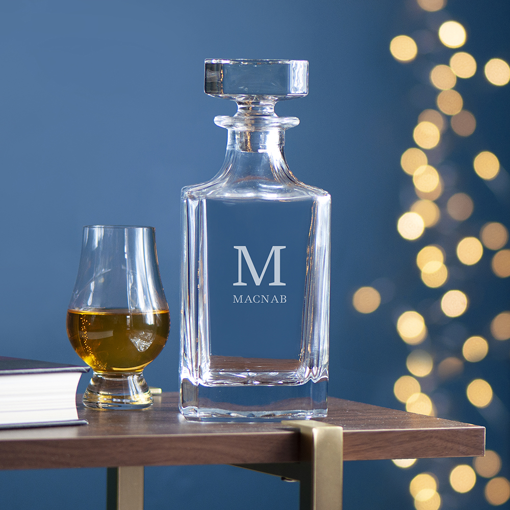 Personalised Classic Monogram Square Decanter