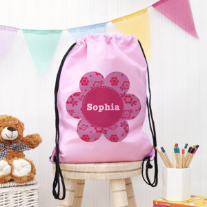 Personalised Classic Pink Flower Waterproof Swim Bag Personalised Classic Pink Flower Waterproof Swim Bag