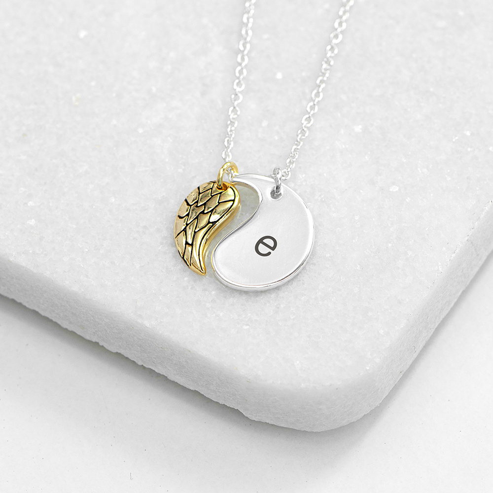 Personalised Contemporary Angel Wing Necklace Personalised Contemporary Angel Wing Necklace
