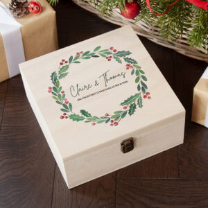 Personalised Couple’s Wreath Christmas Eve Box Personalised Couple's Wreath Christmas Eve Box