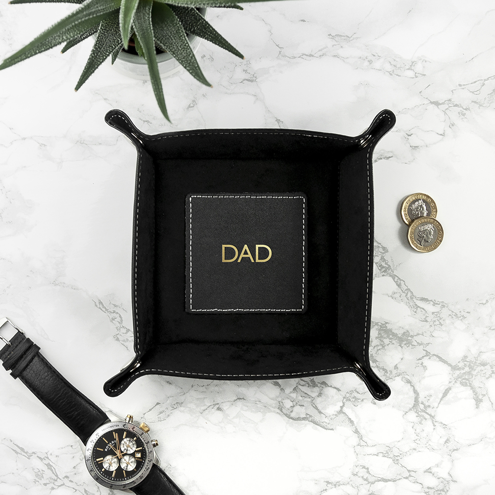 Personalised Dad’s Luxury Black Valet Tray Personalised Dad's Luxury Black Valet Tray