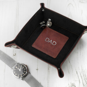 Personalised Dad’s Luxury Brown Valet Tray Personalised Dad's Luxury Brown Valet Tray