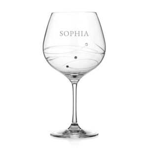 Personalised Spiral Gin Glass with Swarovski Crystals