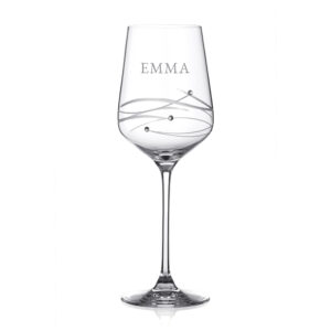 Personalised Spiral Wine Glass with Swarovski Crystals Personalised Spiral Wine Glass with Swarovski Crystals