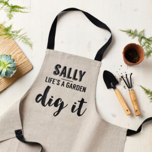 Personalised Dig It Linen Gardening Apron Personalised Dig It Linen Gardening Apron