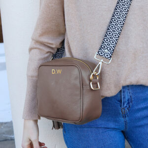 Personalised Elie Beaumont Grey Bag with Baroque Strap