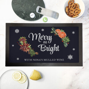 Personalised Floral Bar Mat Personalised Floral Bar Mat
