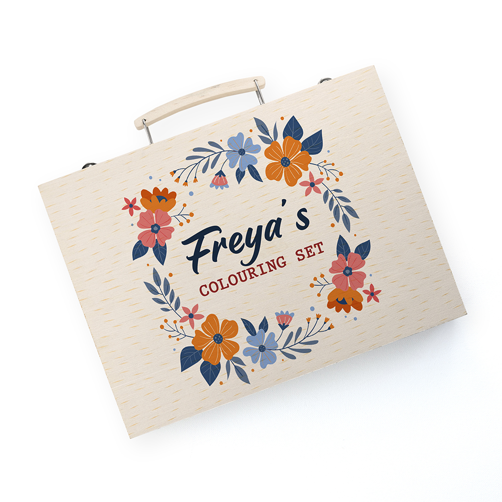 Personalised Flower Garland Colouring Set Personalised Flower Garland Colouring Set