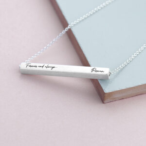 Personalised Forever and Always Horizontal Bar Necklace Personalised Forever and Always Horizontal Bar Necklace