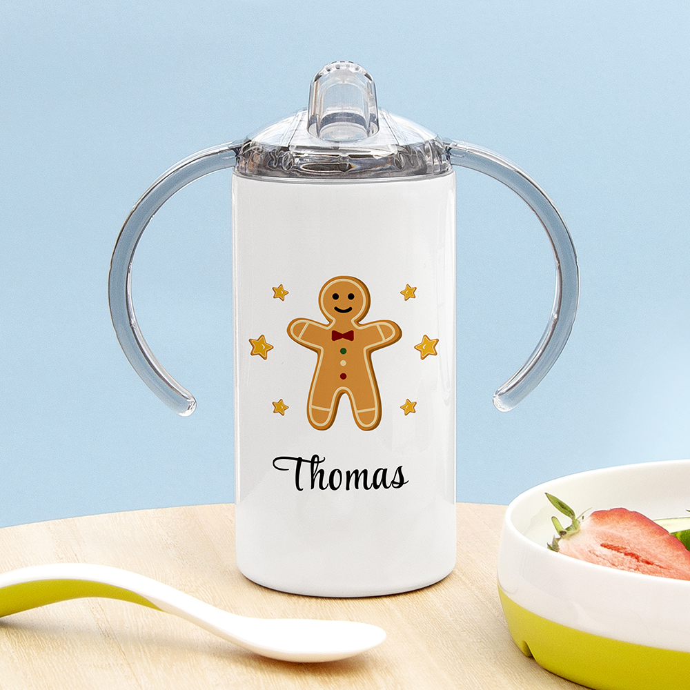 Personalised Gingerbread Kids Sippy Cup Personalised Gingerbread Kids Sippy Cup