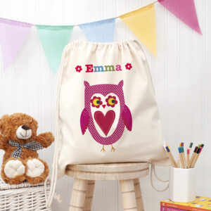Personalised Girl's Cotton Nursery Bag