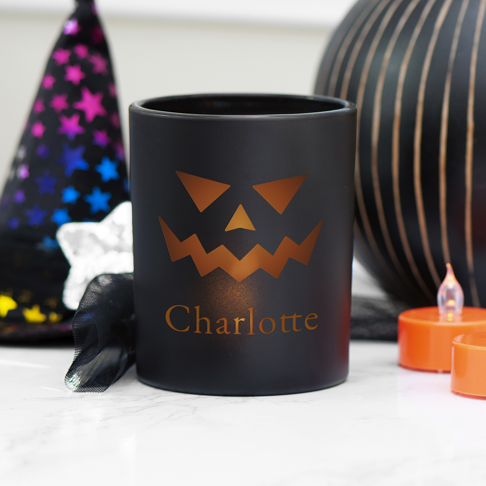 Personalised Halloween Jack-O-Lantern Candle Holder