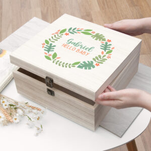 Personalised Hello Baby Wreath Keepsake Box