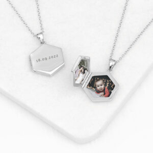 Personalised Hexagonal Photo Locket Personalised Hexagonal Photo Locket