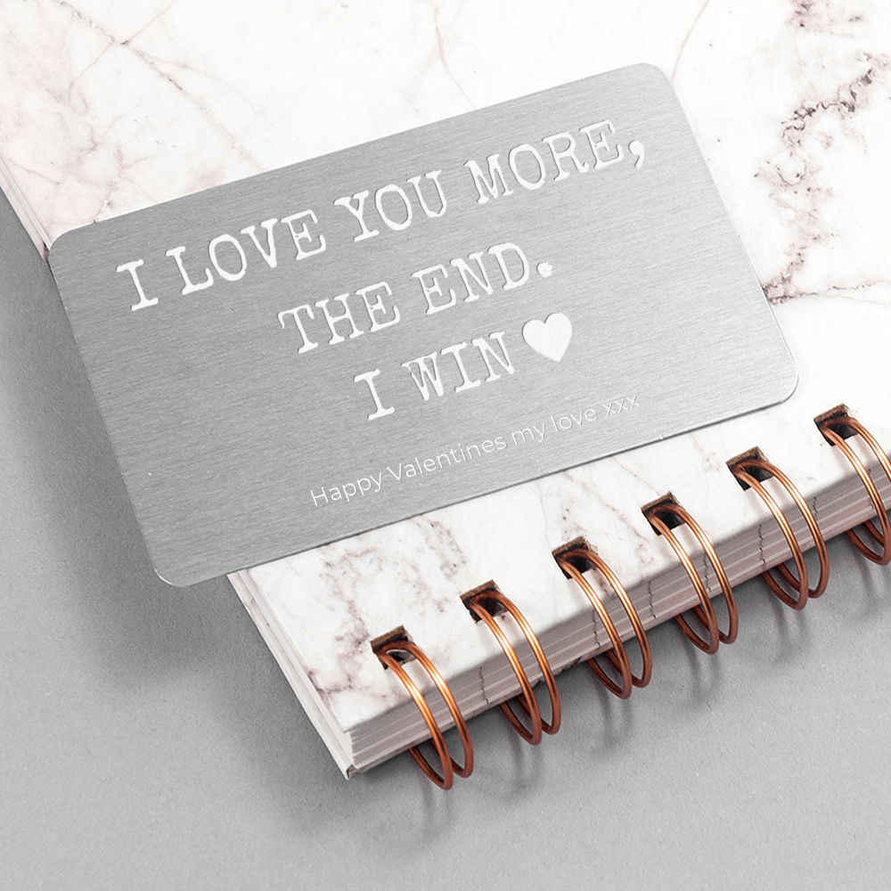 Personalised ‘I love you more’ Wallet Keepsake Personalised 'I love you more' Wallet Keepsake