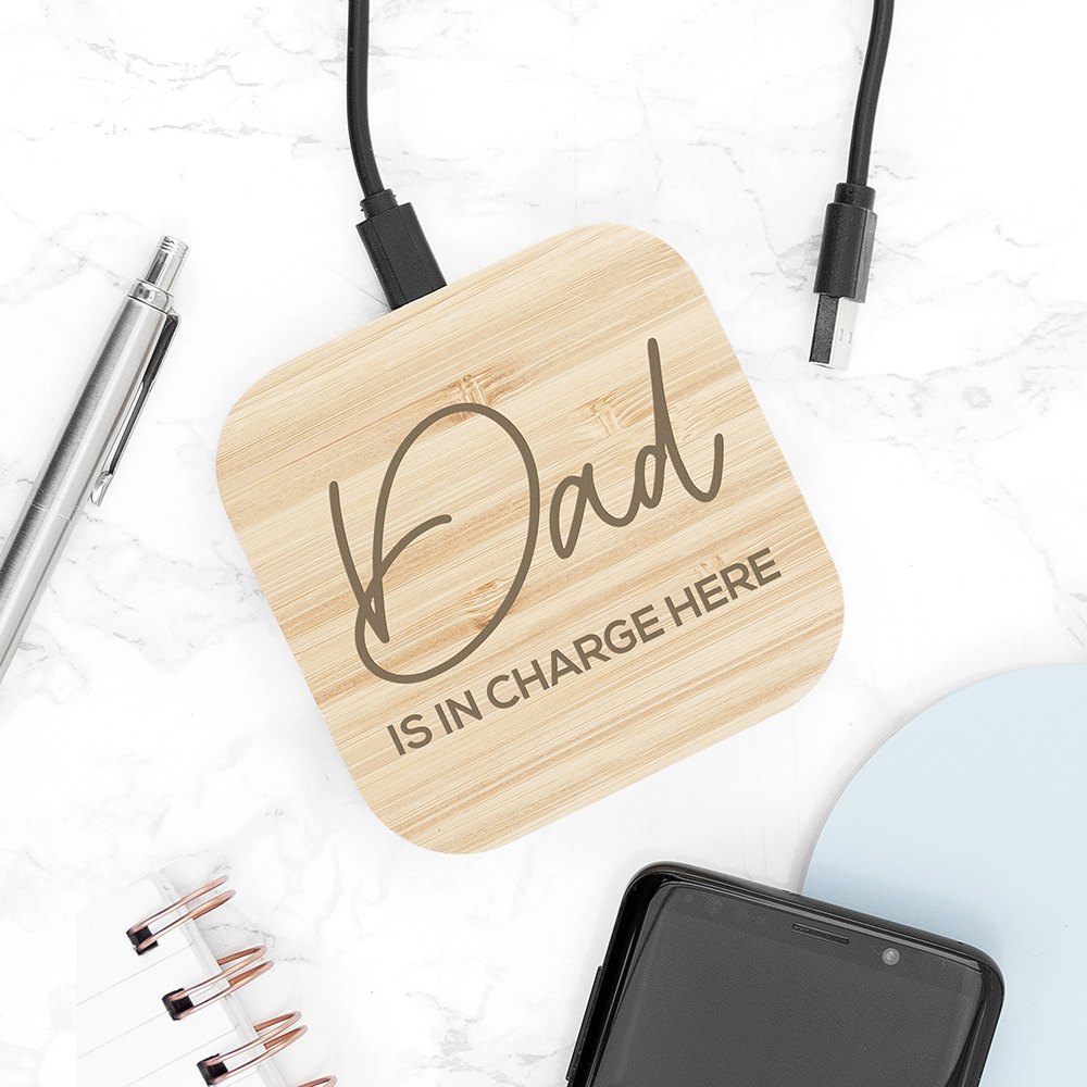 Personalised In Charge Bamboo Wireless Charger