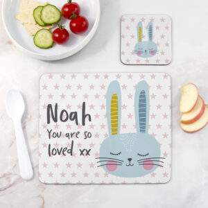 Personalised Kid's Bunny Rabbit Placemat Set