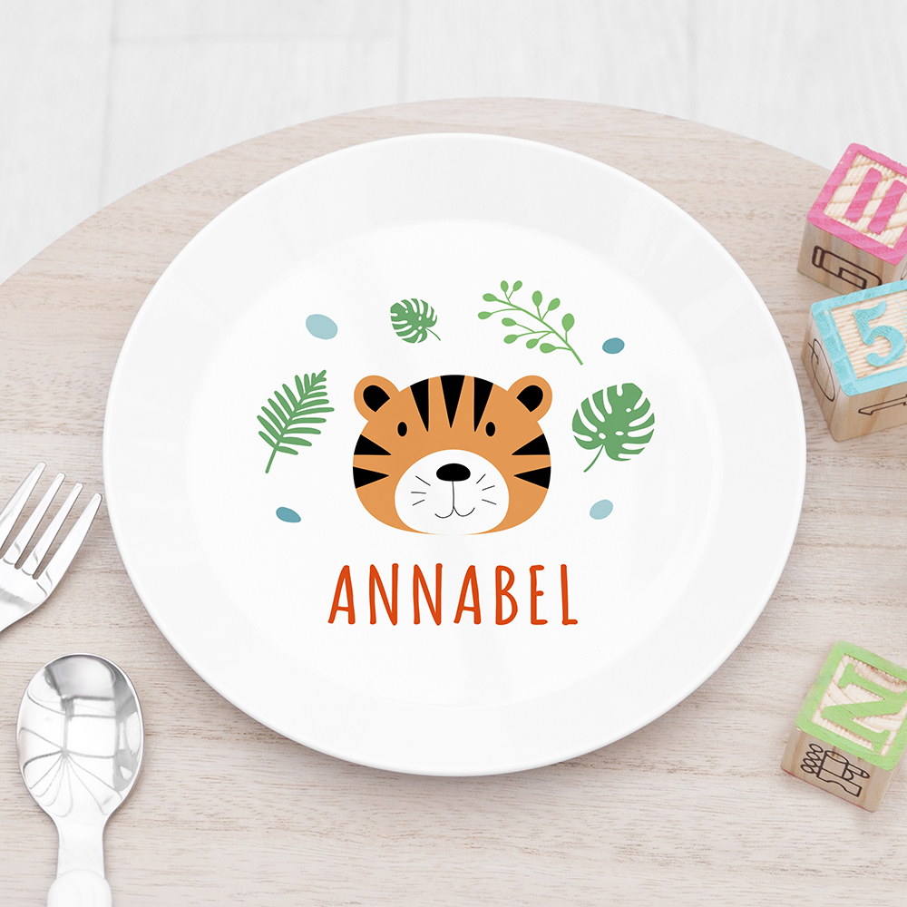 Personalised Kids Jungle Animal Plastic Plate