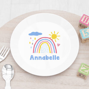Personalised Kids Pastel Sky Plastic Plate