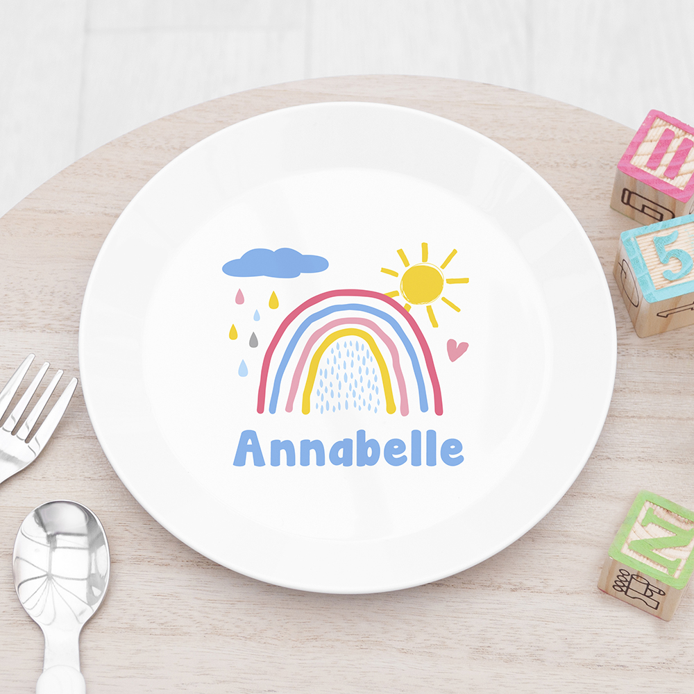 Personalised Kids Pastel Sky Plastic Plate