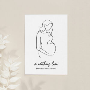 Personalised Line Art Mum to Be Print Personalised Line Art Mum to Be Print