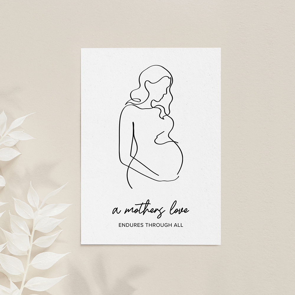 Personalised Line Art Mum to Be Print