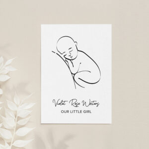Personalised Line Art Resting Baby Print Personalised Line Art Resting Baby Print
