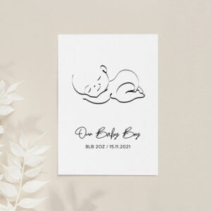 Personalised Line Art Sleeping Baby Print