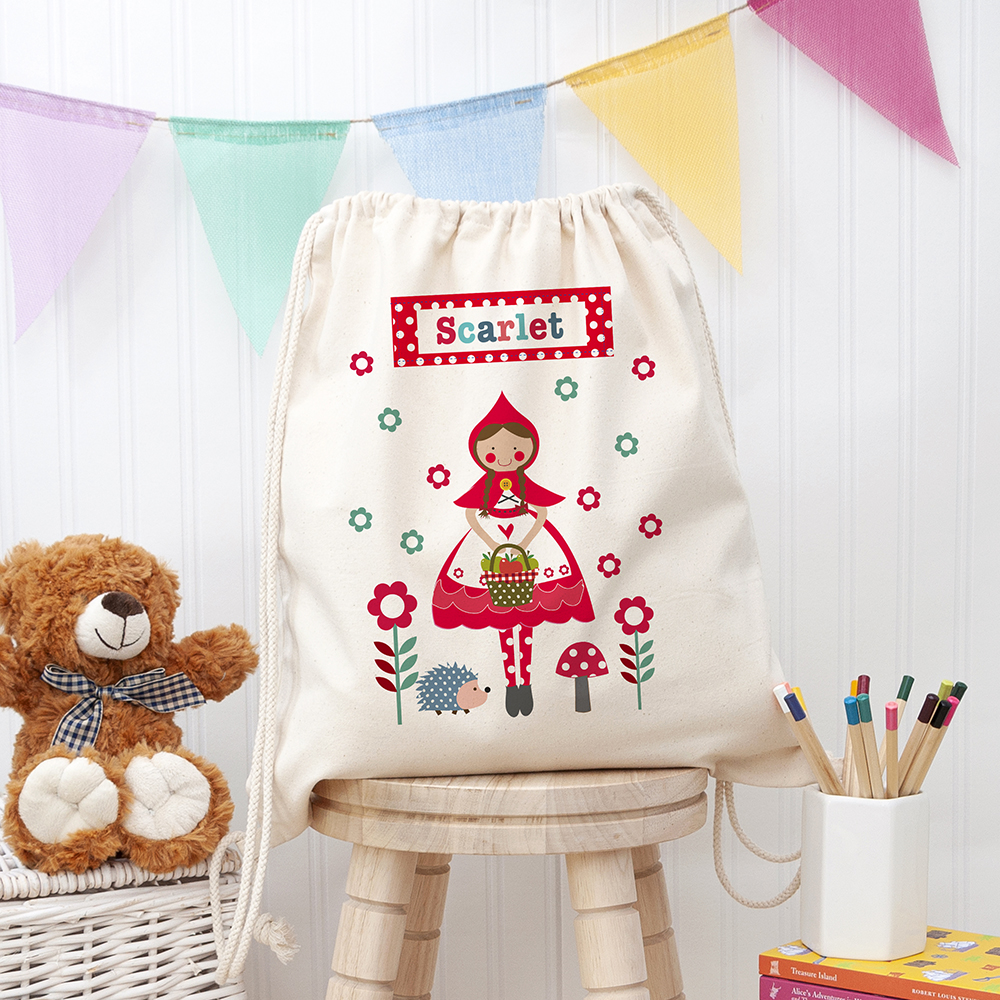 Personalised Little Red Riding Hood Cotton Nursery Bag Personalised Little Red Riding Hood Cotton Nursery Bag
