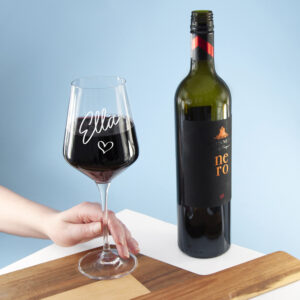 Personalised Love Heart Wine Glass Personalised Love Heart Wine Glass