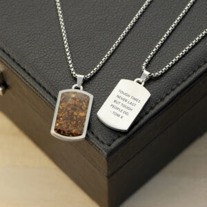 Personalised Men’s Tiger’s Eye Dog Tag Necklace Personalised Men's Tiger's Eye Dog Tag Necklace