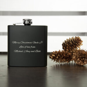 Personalised Merry Christmas Black Hip Flask Personalised Merry Christmas Black Hip Flask