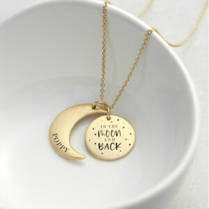 Personalised Moon & Back Necklace Personalised Moon & Back Necklace