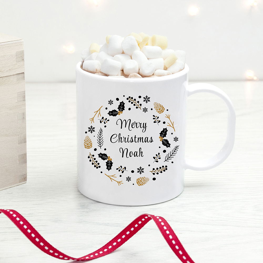 Personalised Nordic Botanical White Mug Personalised Nordic Botanical White Mug