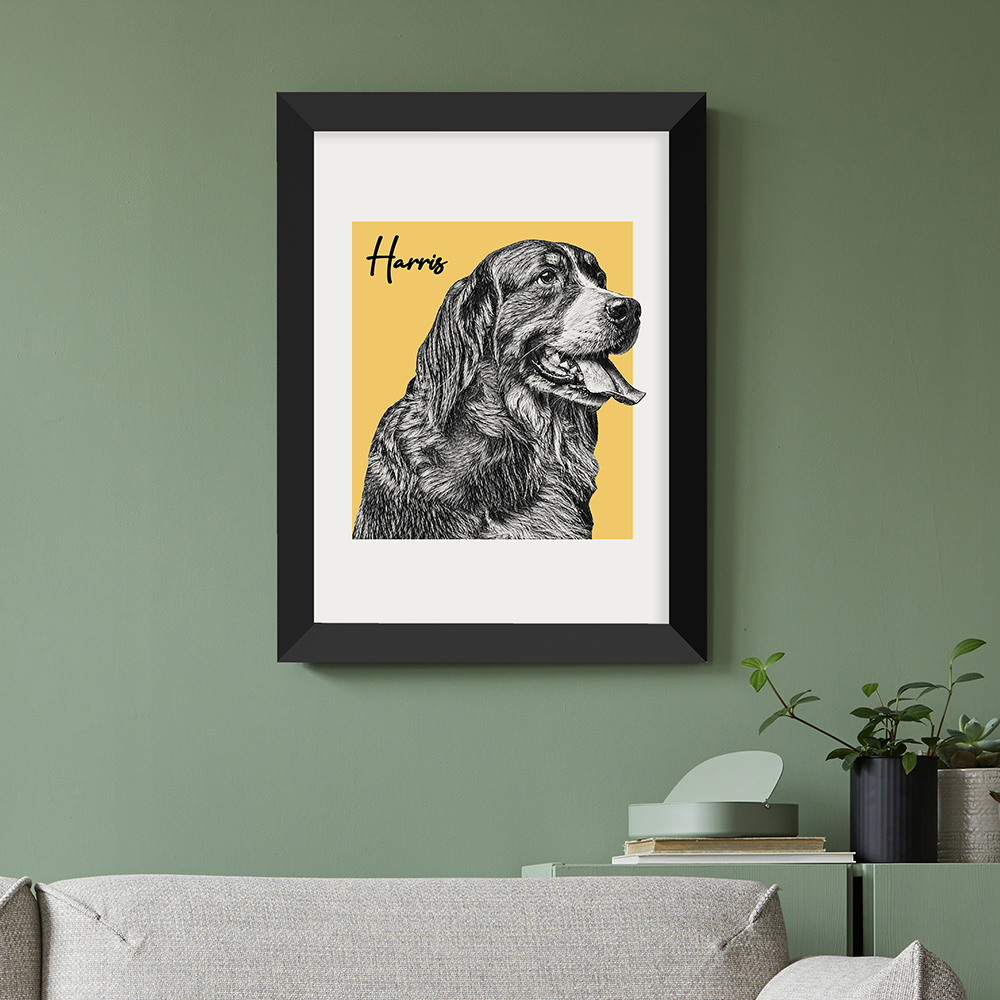 Personalised Pet Portrait Sketch Print
