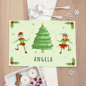 Personalised Playful Elves Placemat Personalised Playful Elves Placemat