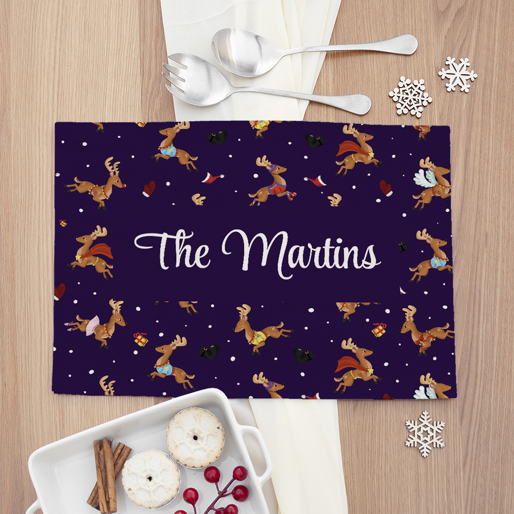 Personalised Reindeer Pattern Placemat