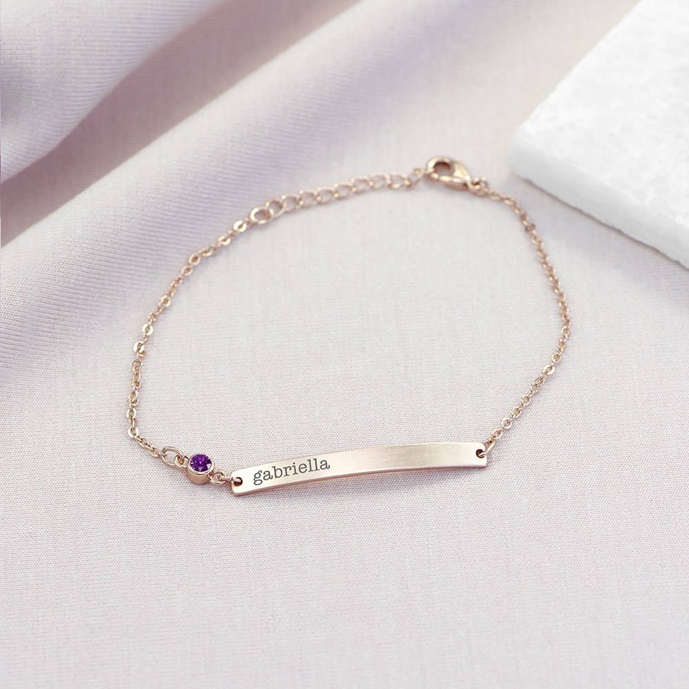 Personalised Rose Gold Birthstone Swarovski Crystal Bracelet