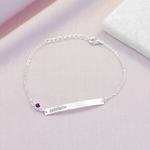 Personalised Silver Birthstone Swarovski Crystal Bracelet