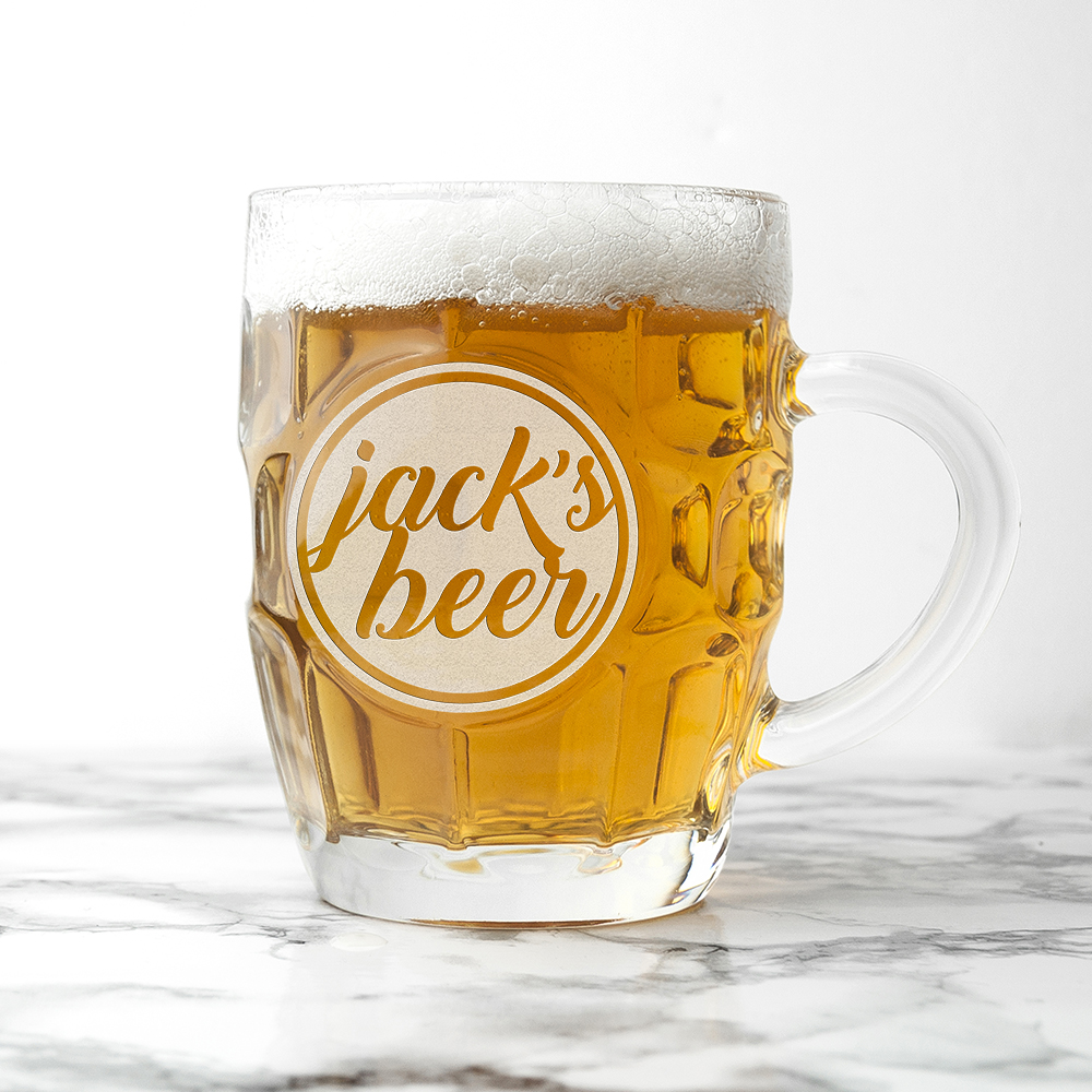 Personalised Statement Dimpled Beer Glass Personalised Statement Dimpled Beer Glass