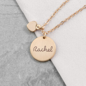 Personalised Summer Style Heart and Disc Necklace – Rose Gold Personalised Summer Style Heart and Disc Necklace - Rose Gold