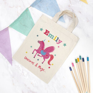 Personalised Unicorn Natural Party Bag Personalised Unicorn Natural Party Bag