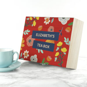 Personalised Vibrant Floral Tea Box