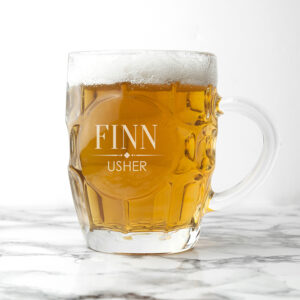 Personalised Wedding Dimpled Beer Glass